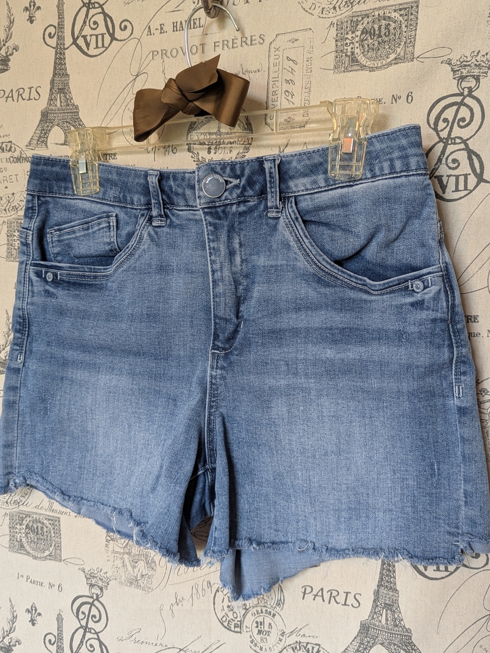 Democracy AB-solution Medium Wash Denim Raw Hem Shorts - Size 10
